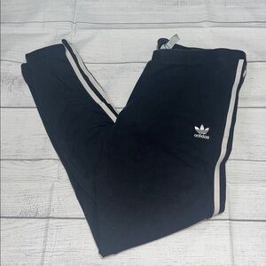 Adidas Black with White Stripes Leggings L
